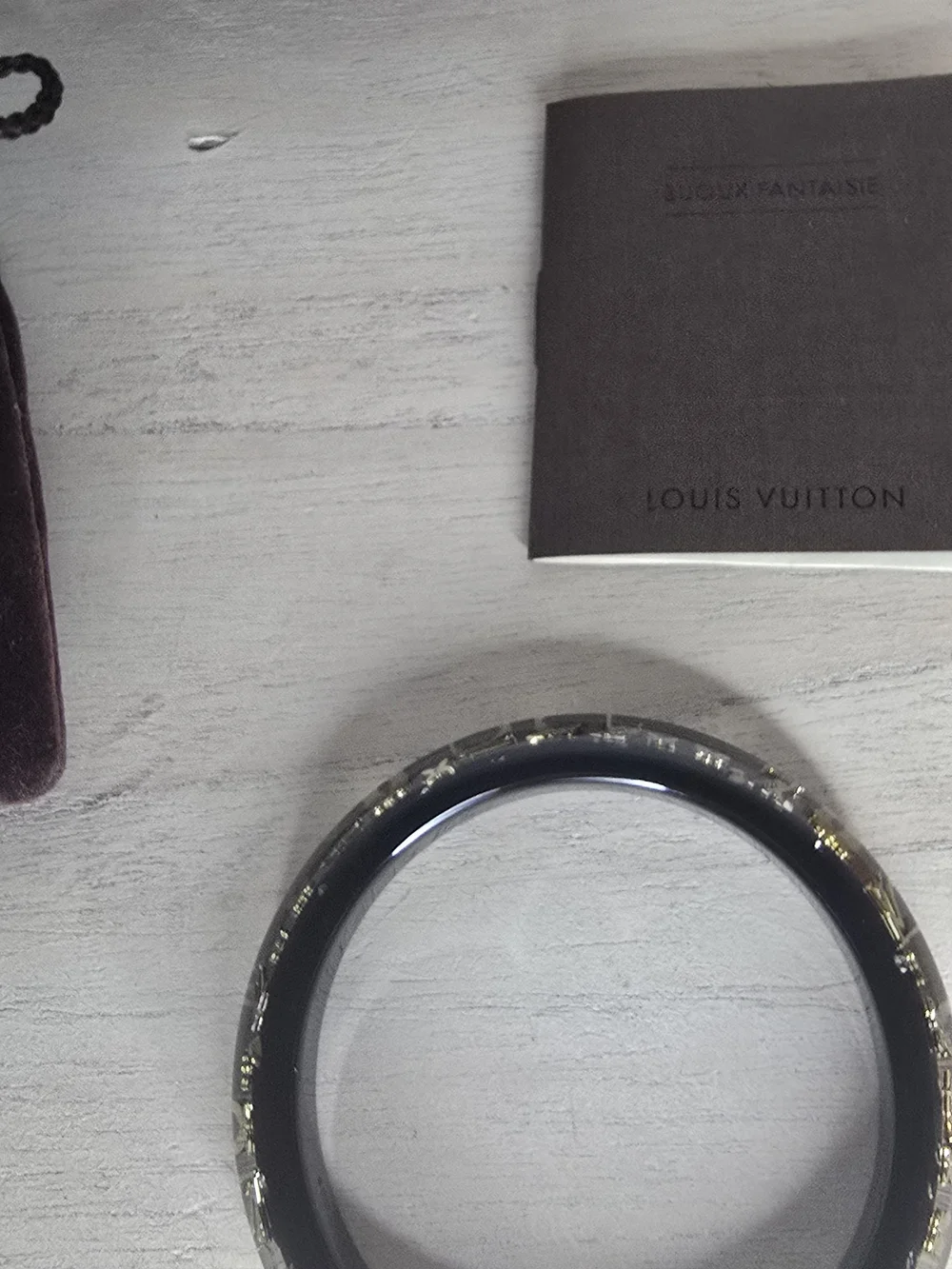 Louis Vuitton LV Bracelet Inclusion TPM Bangle Resin Black LK1009  Authentic FUL - Picture 12 of 12